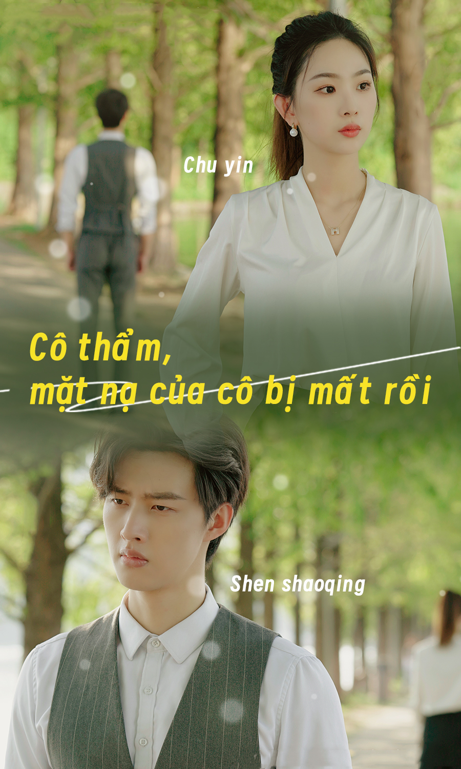 Bà Thẩm, áo gi-lê của bà bị rớt rồi.